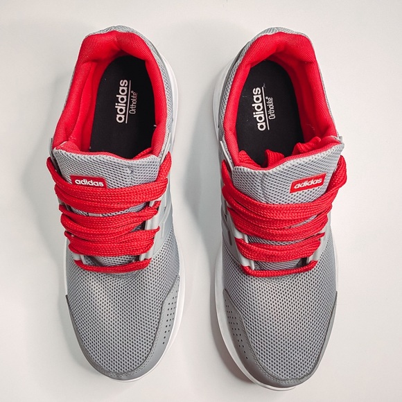 Adidas Mens Ortholite Cloudfoam Shoes, Grey/Red, Size 12 - Picture 4 of 10